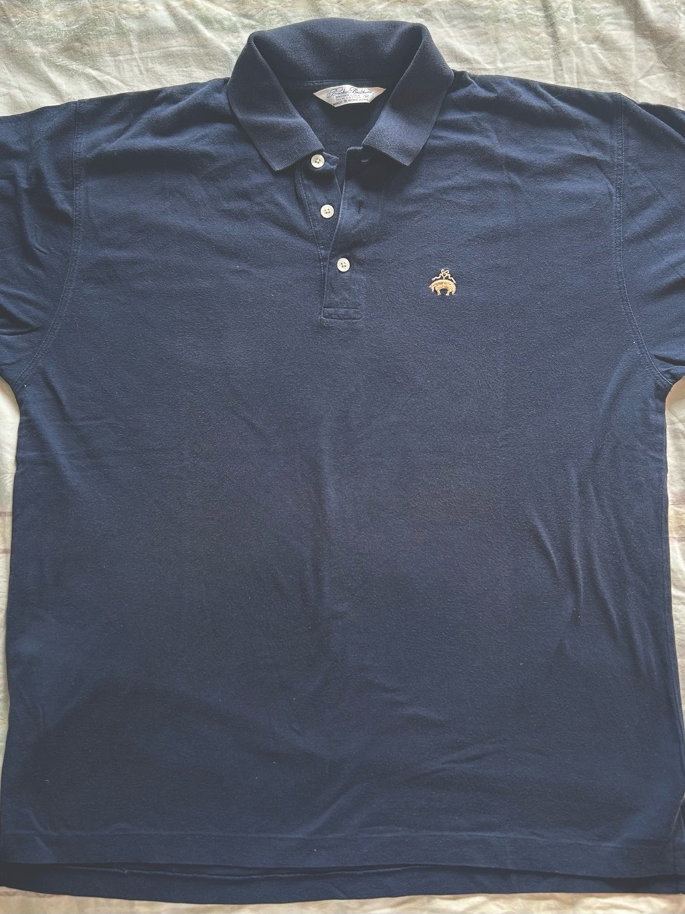 Brooks Brothers Men's Vintage Lisle Navy Blue Shirt Short Sleeve Polo Size M